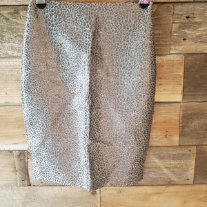 Ann Taylor Sliver Leopard 🐆 Print Skirt